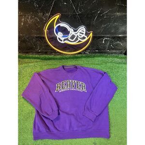 Vintage Beaver Springs Raceway Drag Racing Purple Crewneck Sweatshirt‎ Men's 2XL
